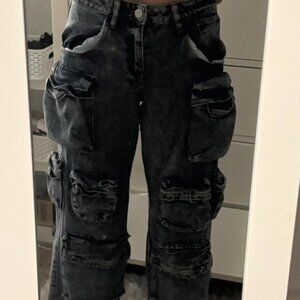 Stylish Black Cargo Jeans